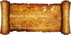 Hersch Ajnácska névjegykártya